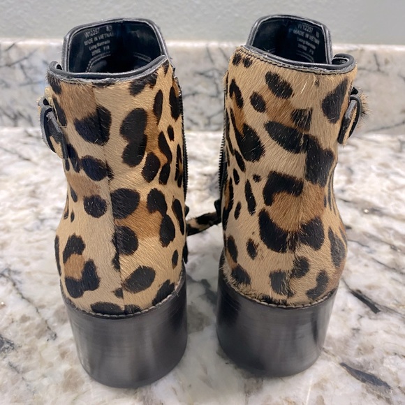 LAST CHANCE Cole Haan Harrington Leopard Print Real Fur Ankle Booties 8 - Picture 4 of 8